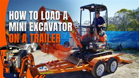 how to cahina mini excavator to a trailer|loading mini excavators with trailers.